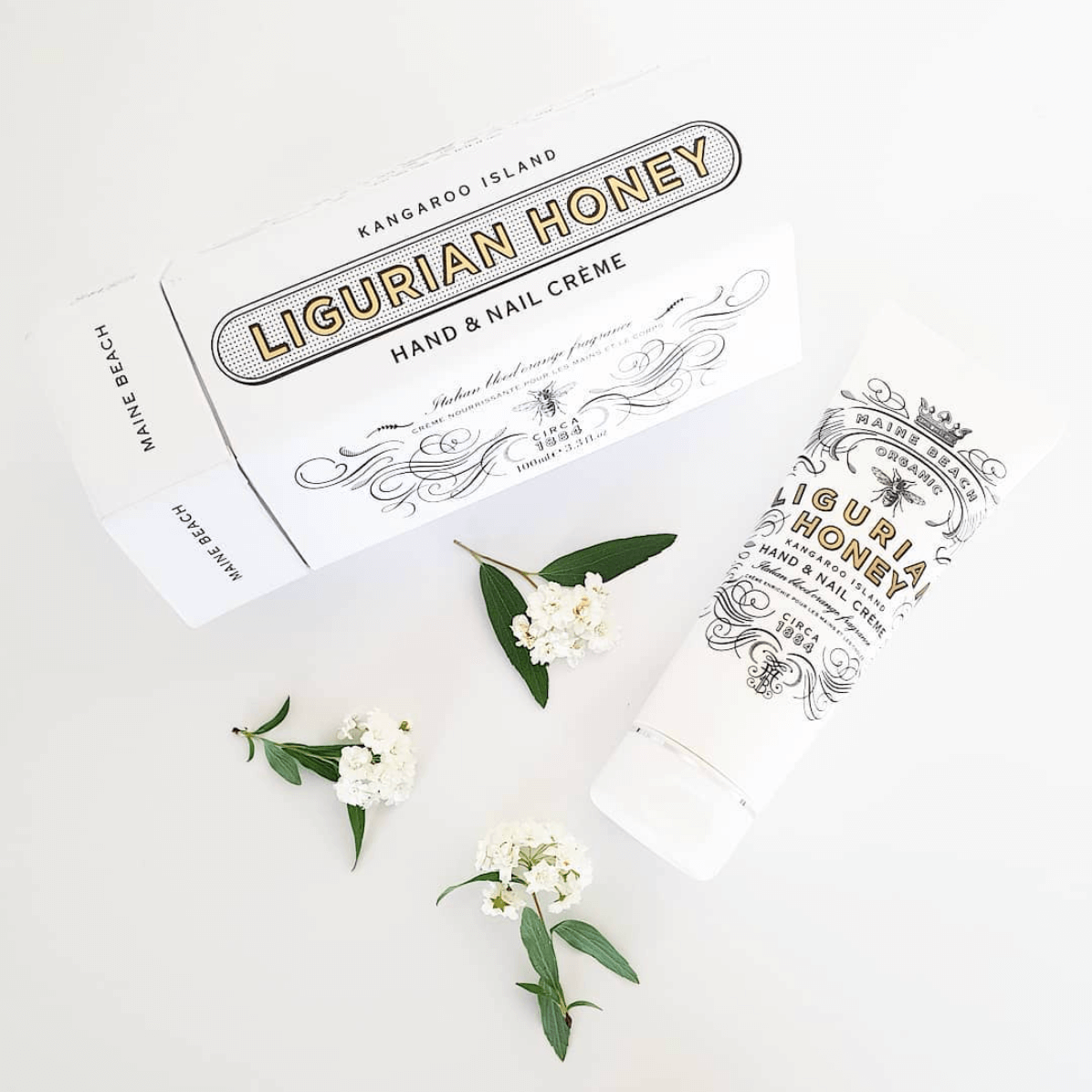 MAINE BEACH ORGANIC LIGURIAN HONEY BLOOD ORANGE HAND AND NAIL CREME
