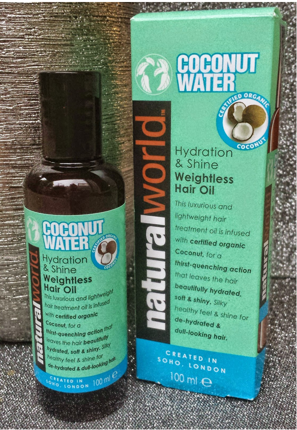 NATURAL WORLD - COCONUT WATER HYDRATION & SHINE WEIGHTLESS HAIR OIL