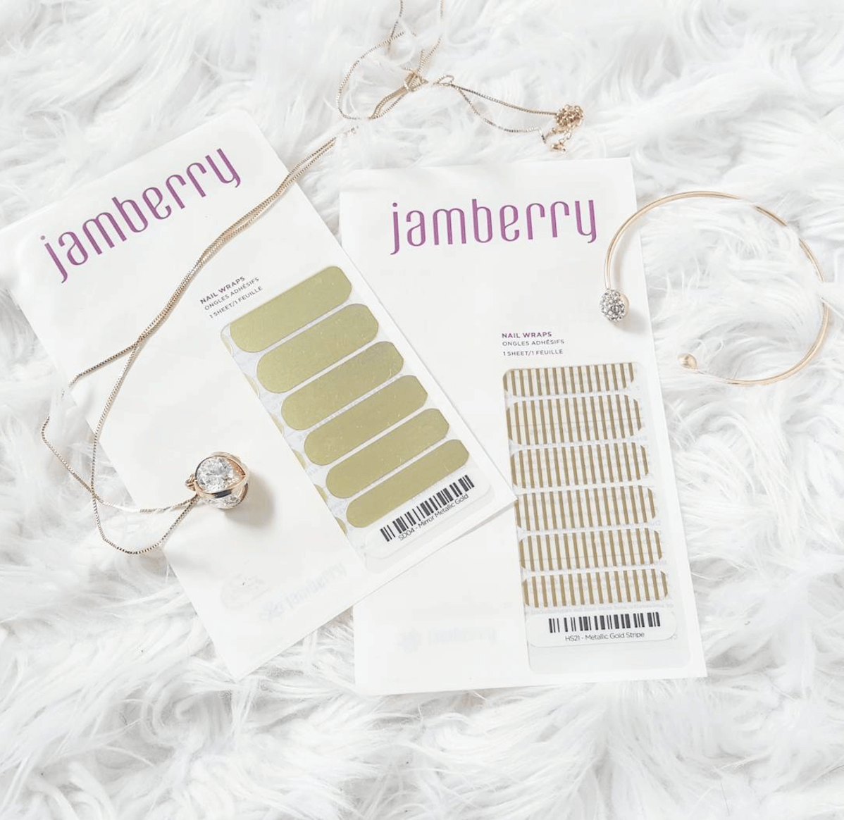 JAMBERRY - GOLD MIRROR NAIL WRAPS