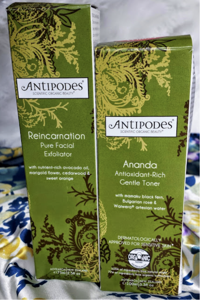 ANTIPODES SCIENTIFIC ORGANIC BEAUTY - REINCARNATION PURE FACIAL EXFOLIATOR & ANANDA ANTIOXIDANT RICH GENTLE TONER