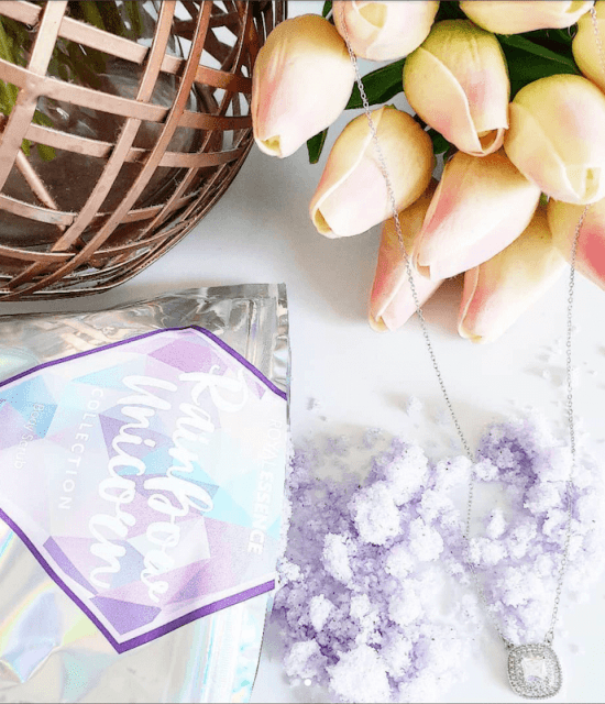 ROYAL ESSENCE RAINBOW UNICORN BODY SCRUB NECKLACE REVEAL_CANDYFAIRY