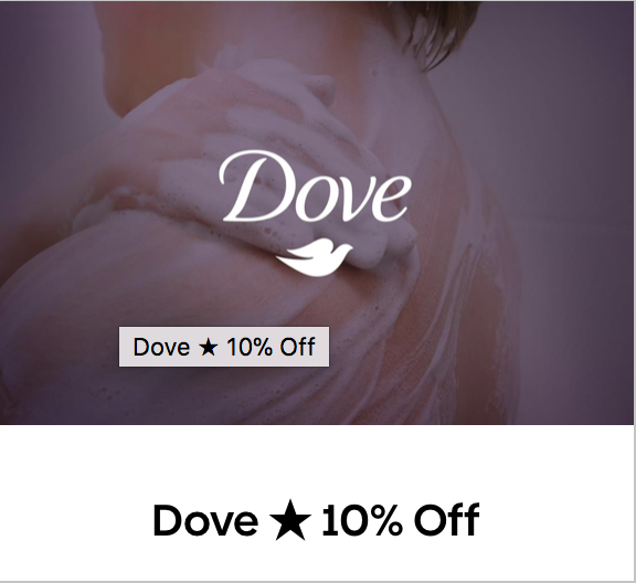 DOVE BEAUTY 10% OFF DEAL DISCOUNT COUPON CATCH